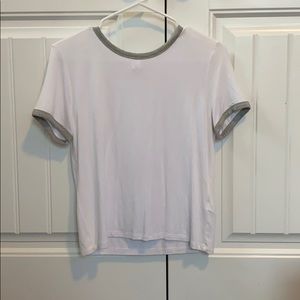 Plain white and grey short sleeve shirt